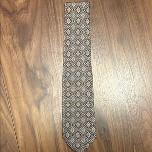 Classic Geometric Men's Tie in Blue and Brown